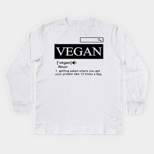 'Definition of a Vegan' Amazing Food Vegetarian Gift Kids Long Sleeve T-Shirt